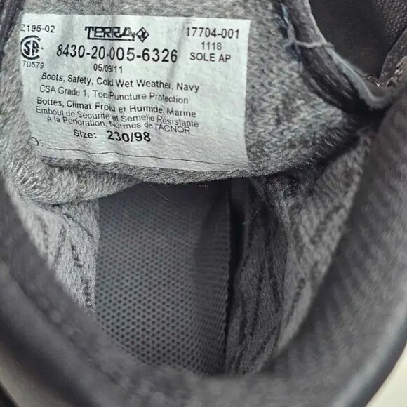 Terra Canadian Military Cold Wet Weather Safety Boots 230-98 CSA US Size 8 - Picture 4 of 5